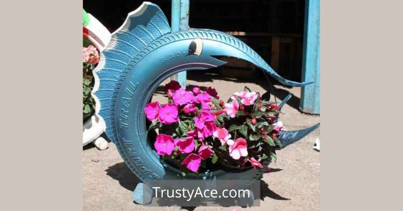 Animal Tire Planters Ideas