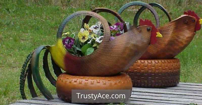 Tire Planter Ideas For Chicken Tire Planters