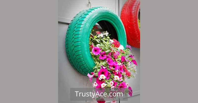 Tire Planter Ideas For Colored Tire Planters