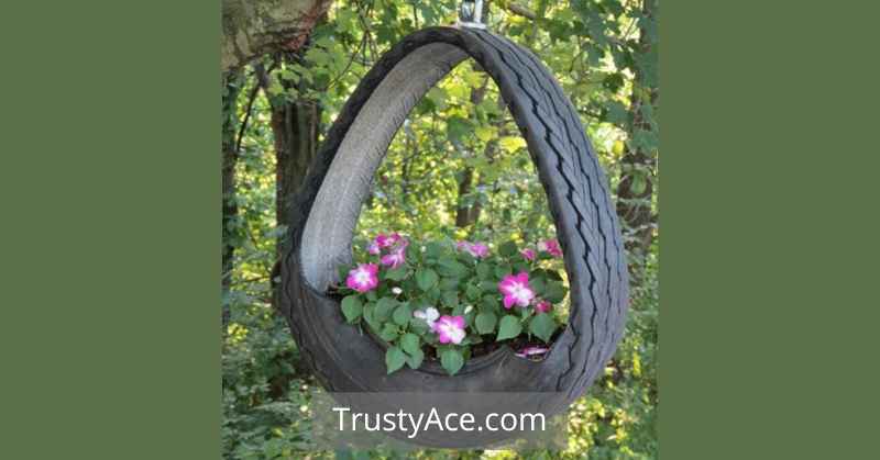 Tire Planter Ideas For Hanging Rubber Tire Planters