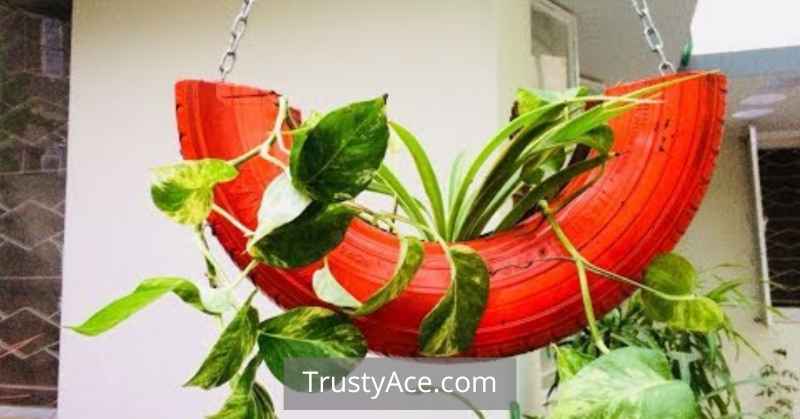 Hanging Rubber Tire Planters Ideas