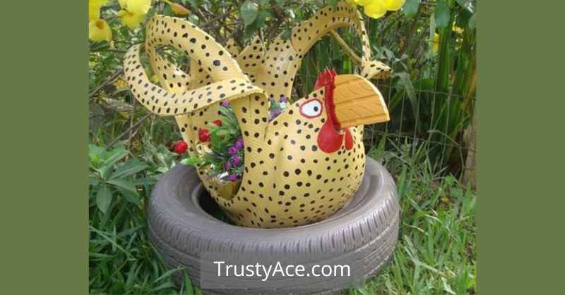 Tire Planter Ideas For Bird Tire Planters