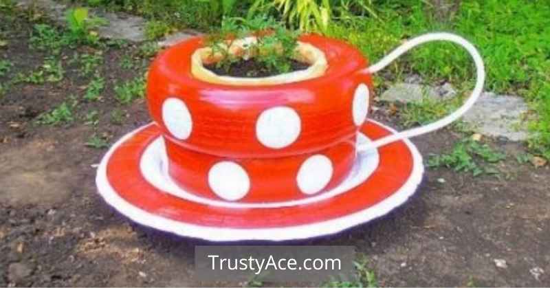 Tire Planter Ideas For Teacup Tire Planters