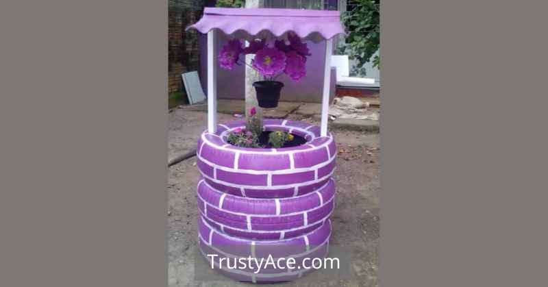 Tire Planter Ideas For Wishing Well