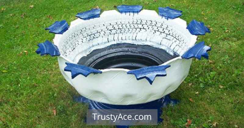 Bowl Shaped Tire Planters Ideas