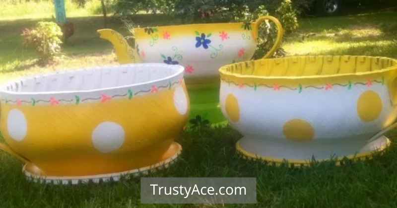 Tea Cup Tire Planters Ideas