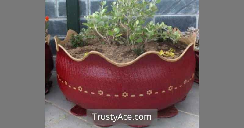 Tire Planter Ideas For Flower Pot Shaped Tire Planters