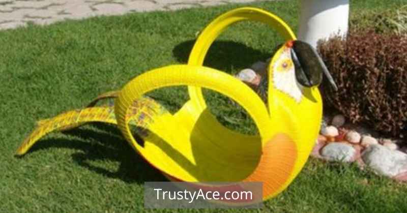 Bird Shaped Tire Planters Ideas