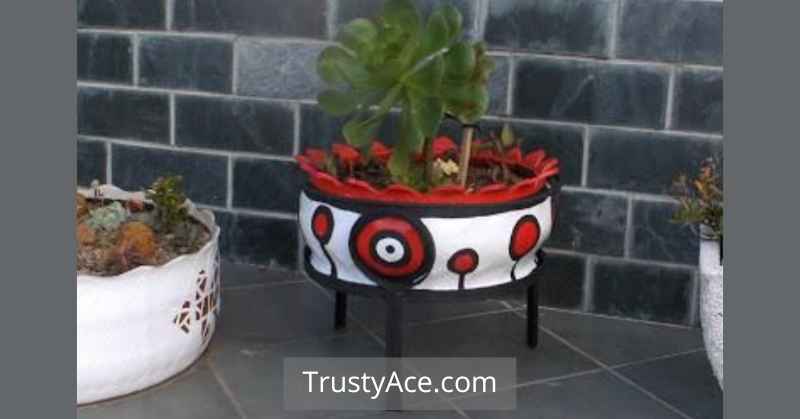 Standing Tire Planters Ideas