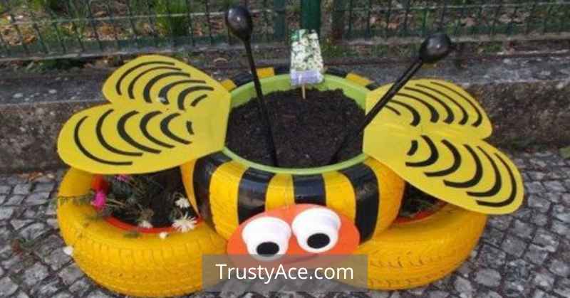 Tire Planter Ideas For Bees Tire Planters