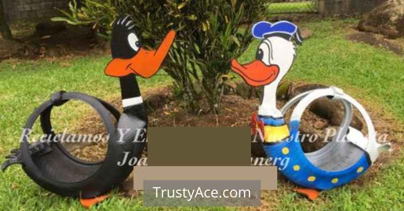 Tire Planter Ideas For Cartoon Tire Planters