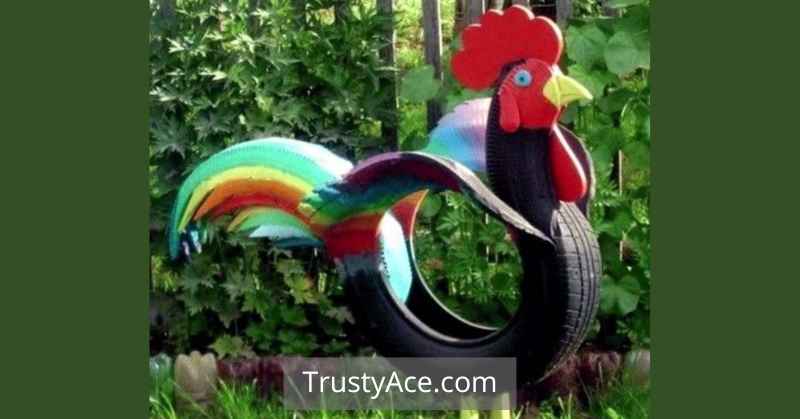 Chicken Like Tire Planters Ideas