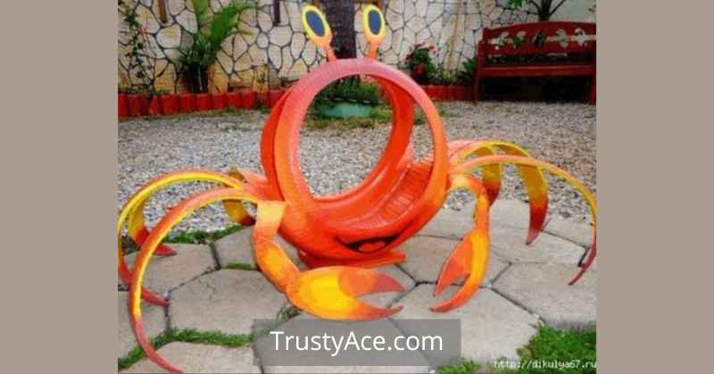 Crab Tire Planters Ideas