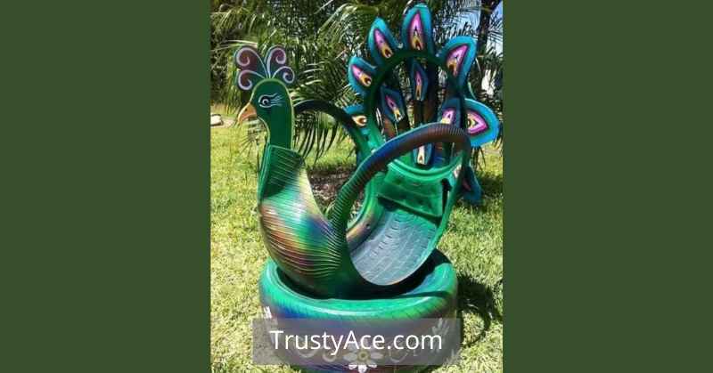 Fantasy Bird Tire Planter Ideas