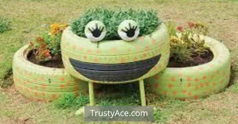 Frog Like Tire Planter Ideas