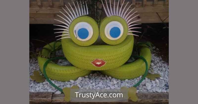 Tire Frog Planter Ideas