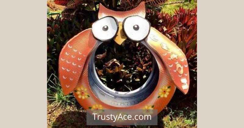 Tire Planter Ideas With Owl Tire Planters