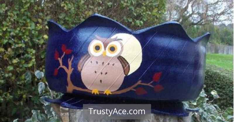 Owl Like Tire Planters Ideas