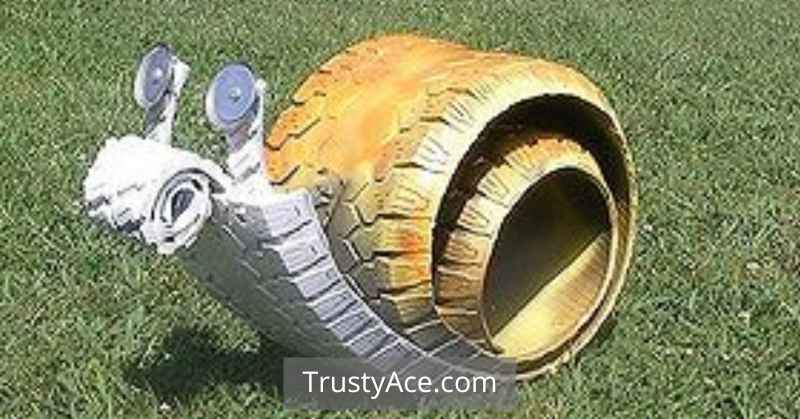 Tire Planter Ideas For Snail Shaped Tire Planters