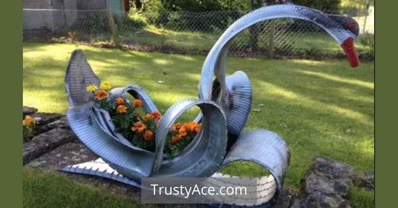 Swan Tire Planters Ideas