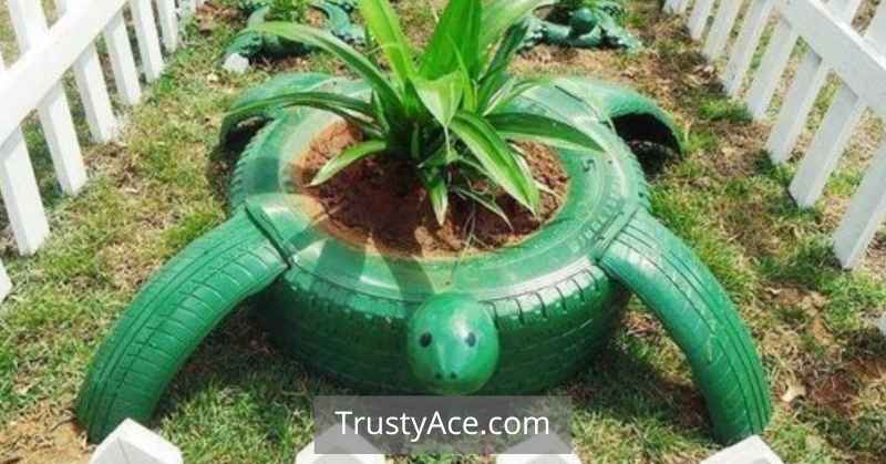 Tire Planter Ideas For Turtle Tire Planters