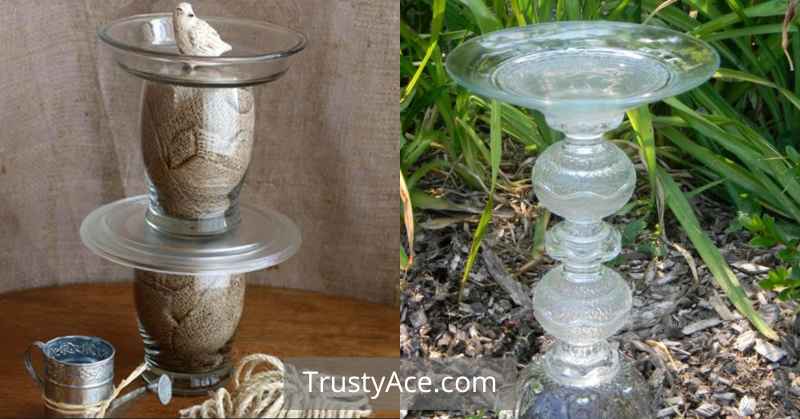 DIY Glass Bird Bath Ideas