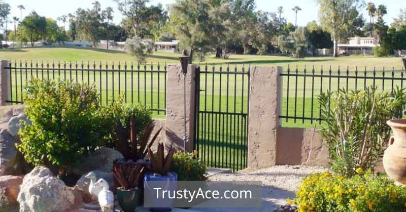 Metal And Stone Garden Fence