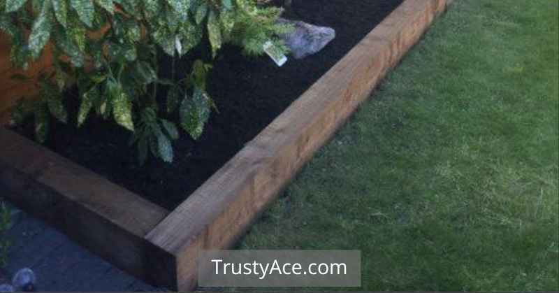 Vertical Railway Sleepers Landscape Border Ideas