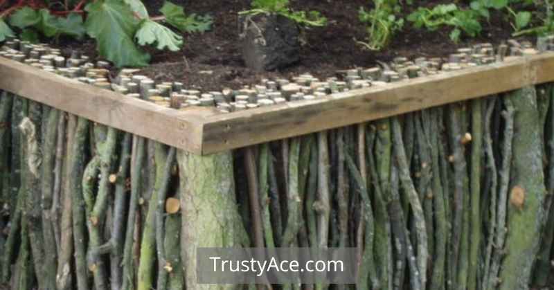 Vertical Tree Logs Landscape Border Ideas