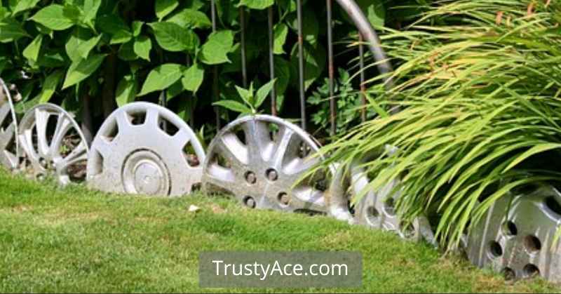 Plastic Landscape Border Ideas With Hubcap Edging