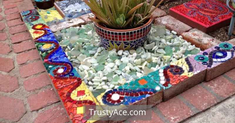 Landscape Border Ideas With Mosaic Edging