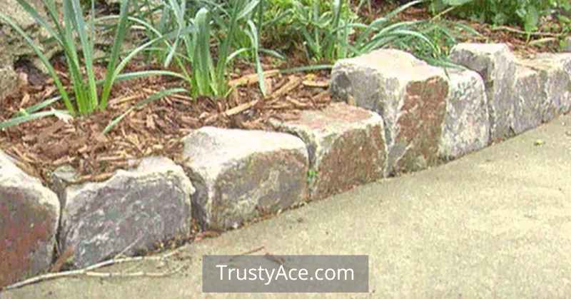 Stone And Rectangular Stones Landscaping Edging Ideas