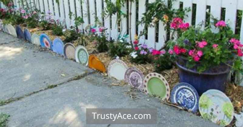 Recycled Plates Border Easy Landscape Border Ideas