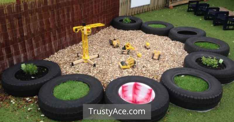 Recycled Tires Landscape Border Ideas