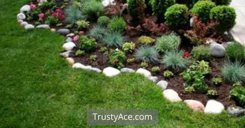 River Stone Edging Landscaping Border Ideas For Front Yard