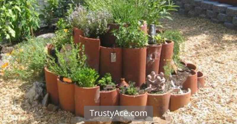 Landscape Border Ideas With Roof Tiles As A Border