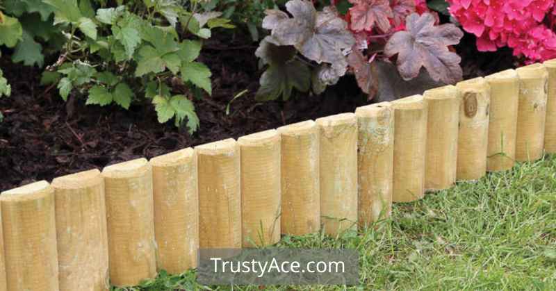 Landscape Border Ideas Round Wooden Logs