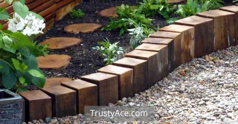 Wooden Blocks Landscape Border Ideas