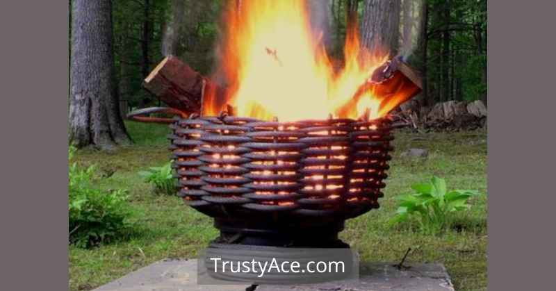 Backyard Outdoor Fire Pit Ideas With Recycled Iron Cable