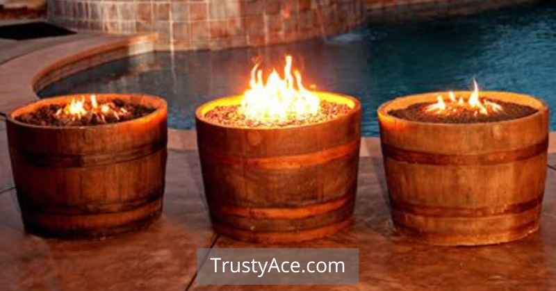 Recycled Whiskey Barrel Backyard Outdoor Fire Pit Ideas