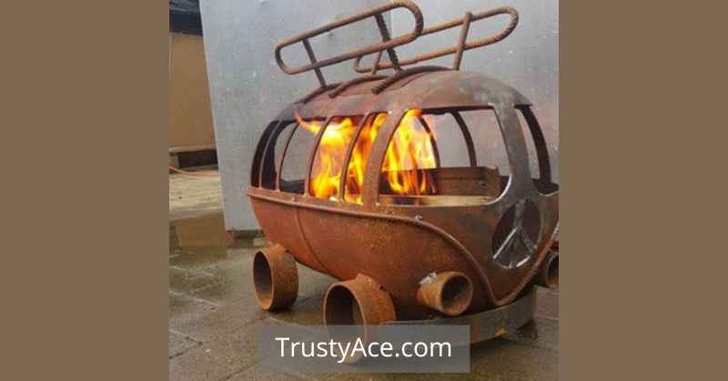 Cool Outdoor Fire Pit Ideas With VW Bus