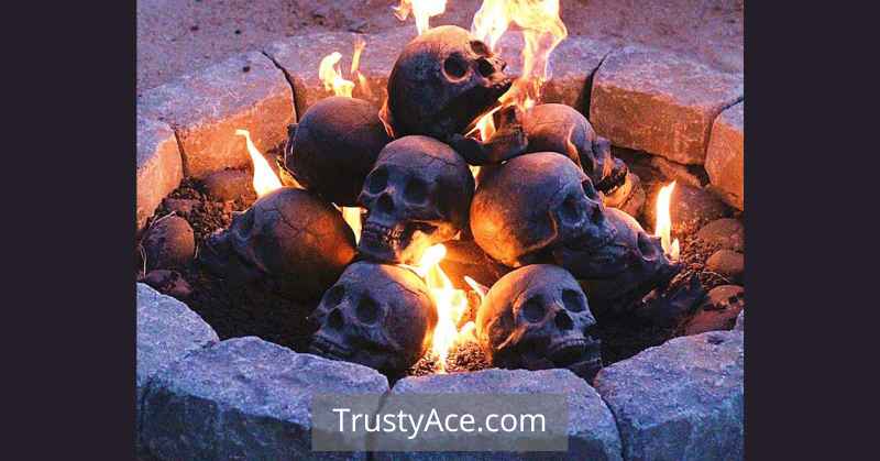 Halloween Garden Outdoor Fire Pit Ideas With Skulls