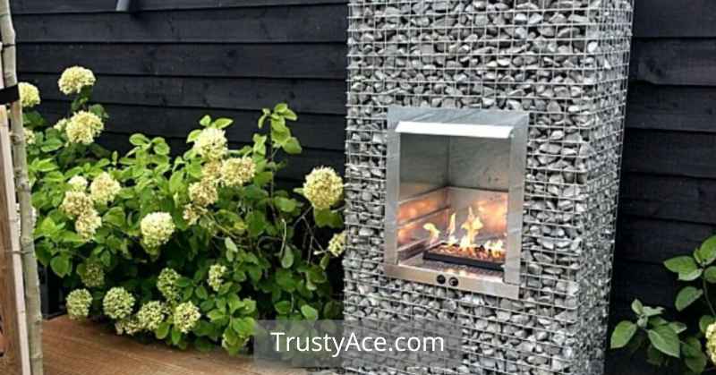 Gabion Backyard Outdoor Fire Pit Ideas