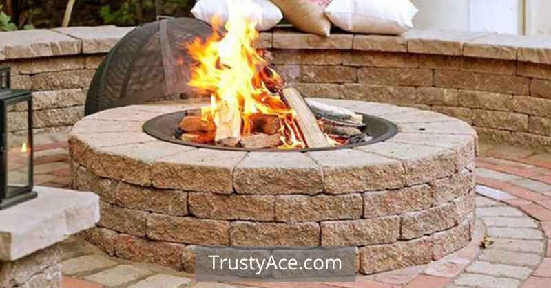 Round Shape Natural Stone Backyard Outdoor Fire Pit Patio Ideas