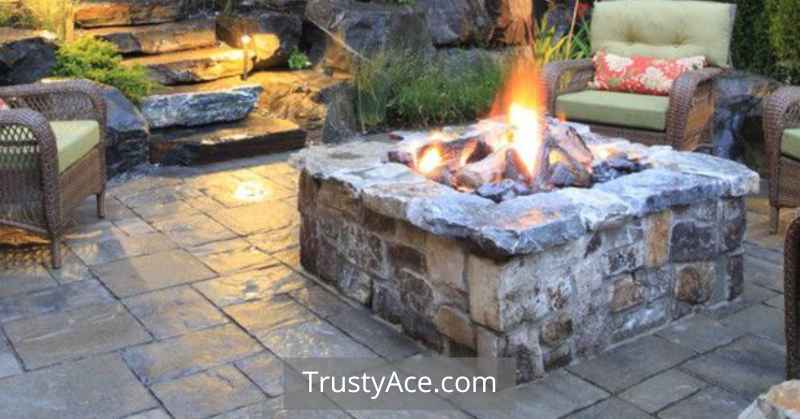 Simple Backyard Outdoor Fire Pit Ideas On A Budget With Stone - Square Shape