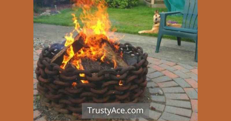 Recycled Iron Chain Outdoor Fire Pit Ideas