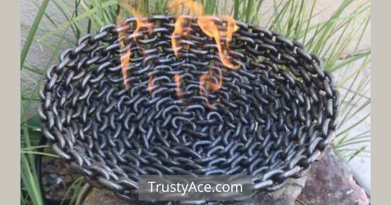 Outdoor Fire Pit Ideas Recycled Iron Chain