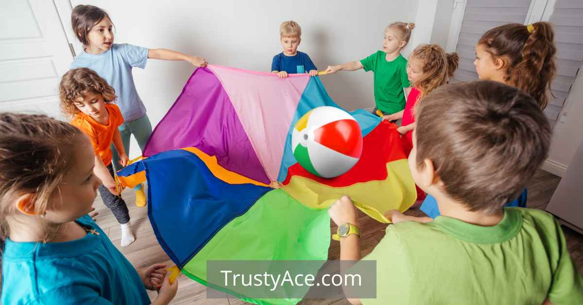 Parachute Games For Elementary PE - Beach Ball Surfing