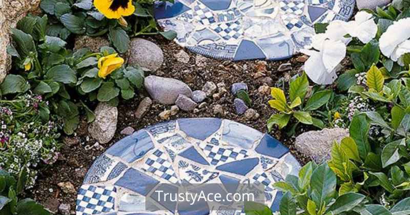 Walkway Ideas With Mosaic Stepping Stones