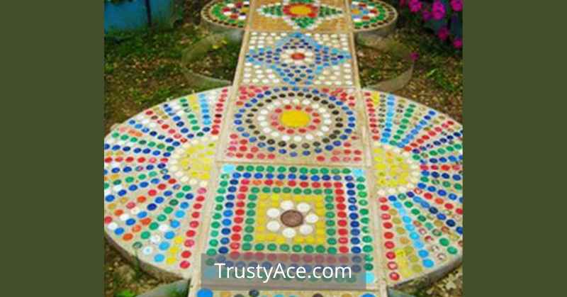 Walkway Ideas On A Budget With Recycled Bottle Caps